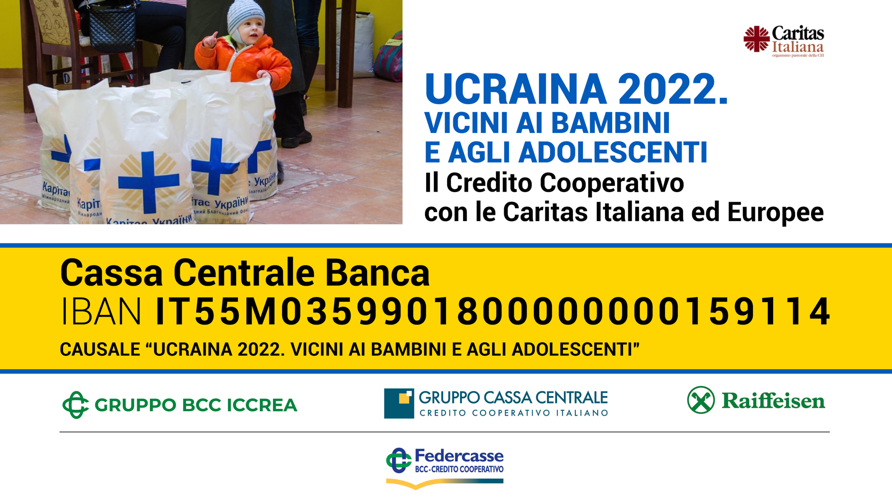 Iniziativa raccolta fondi: IBAN dedicato per aiutare i bambini vittime della guerra